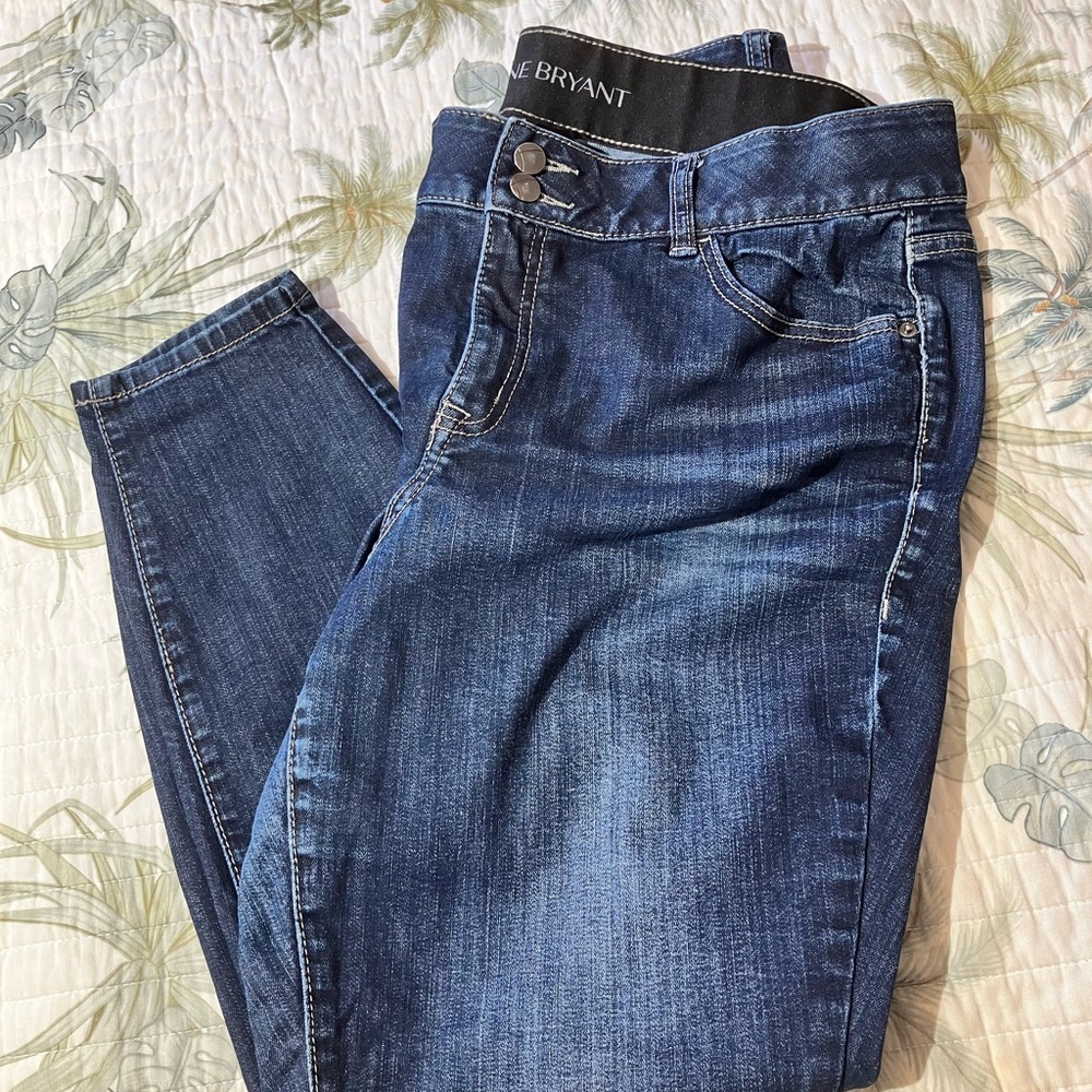 Lane Bryant Blue Skinny Jeans High Rise T3